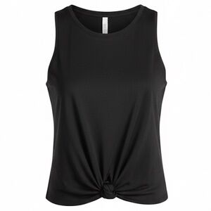 21 Saints Black Twist Front Cropped Tank Top Large